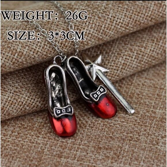 Wizard of Oz Ruby Red Slippers Necklace - Picture 6 of 6